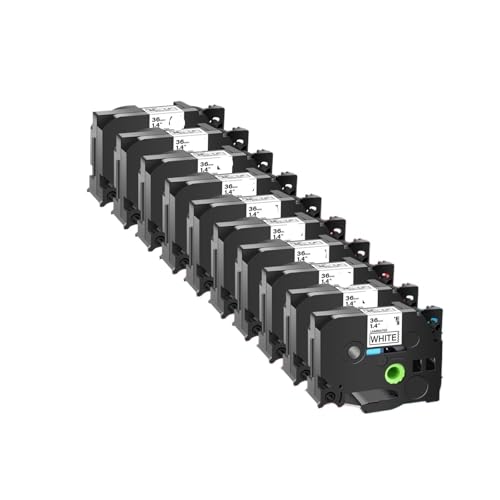 10�p�b�N 36mm ���~�l�[�g���x���e�[�v Brother P-Touch TZe-261 TZe261 TZ261 TZ-261 ���n�ɔ� PT-P900 �v�����^�ɑΉ�