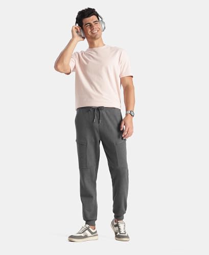 Image of Jockey AM72 Men Super Combed Cotton Rich Regular Fit Jogger with Zipper Pockets