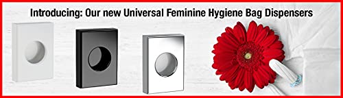 Image of Feminine Hygiene Disposal Bag Dispenser with Refill Bags - Sanitary Napkin & Tampon Disposal System for Restrooms, Midnight Black (Pack of 2)