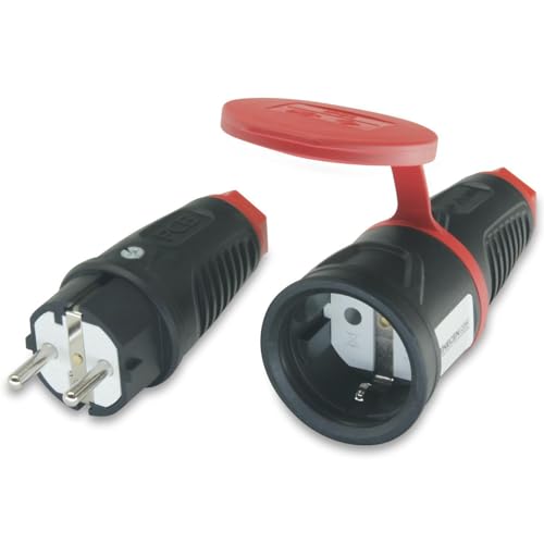Stecker & Kupplung - Set SK 230V/16A IP54 mit Gummi ST/KU BD - PCE