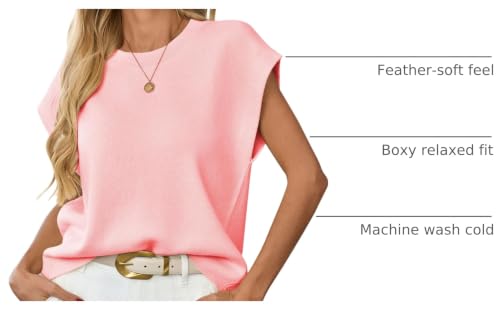 Image of GREAIDEA Womens Sleeveless Sweater Vest Crewneck Cap Sleeve Knit Tops Trendy 2026 Summer Spring Business Casual Shirts