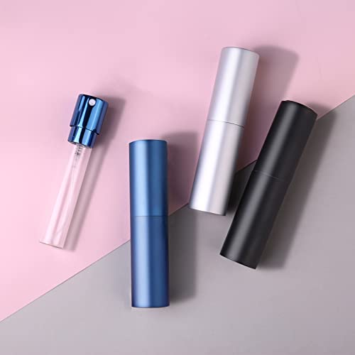 Image of Portable Mini Refillable Perfume Bottles, 3 Pcs Travel Size Atomizer, 10ml (Black, Dark Blue), Plastic, Durable, Portable, Reusable