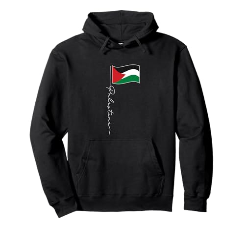 Palestine Signature Flag Pole - Patriotic Palestinian Flag Pullover Hoodie