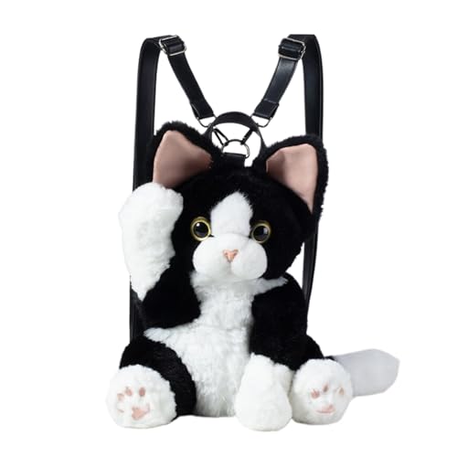 Mochila de animales de peluche, bolsa de hombro de felpa suave, mochila ajustable con correa cómoda, bonita bolsa de peluche, para viajes, escuela, viajes, citas, fiestas, adolescentes, niños, mujeres