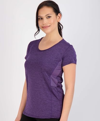 Image of Real Essentials 5 Pack: Women's Short Sleeve T-Shirts Workout Tops Fitness Pilates Gym Activewear Athletic (Plus Available)