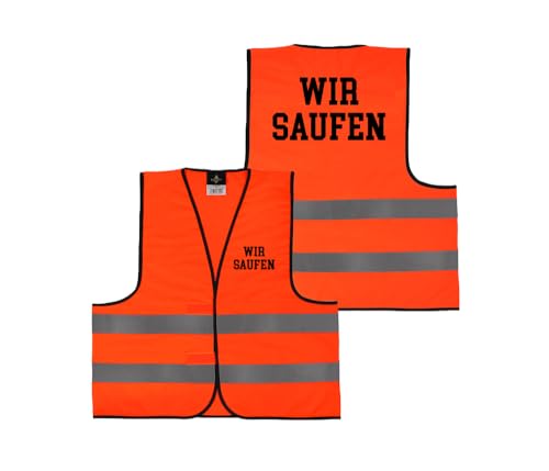 Personalisierte Warnweste mit Wunschtext - Für Sicherheit oder Partymeile - Individuell bedruckbar Farbe gelb, Größe XL/XXL