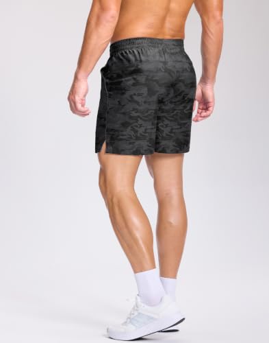 Image of GGJ Men's Lightweight Athletic Shorts with 2 Zipper Pockets 7 inch /9 inch /5 inch Gym Workout Running Quick Dry Tennis Shorts for Men