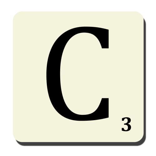 Sottobicchieri alfabeto – Lettera C | Sottobicchiere MDF 90 mm x 90 mm | Prodotto nel Regno Unito | DigiPrint Graphics (COASTER003)