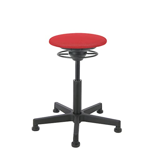 BALIMO Star - Tabouret de bureau - Tabouret ergonomique - Tabouret de bureau - Tabouret ergonomique - Tabouret de mouvement - Structure noire (rouge) Cover