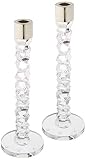 Orrefors Carat Kerzenständer aus Kristall und Messing, 29,5 cm, 2 Stück, High