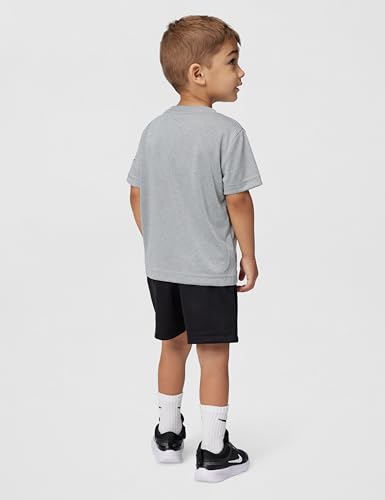 Image of Nike Boys Polyester Solid Little 2 Piece Swoosh T-Shirt Tee & Mesh Shorts Set
