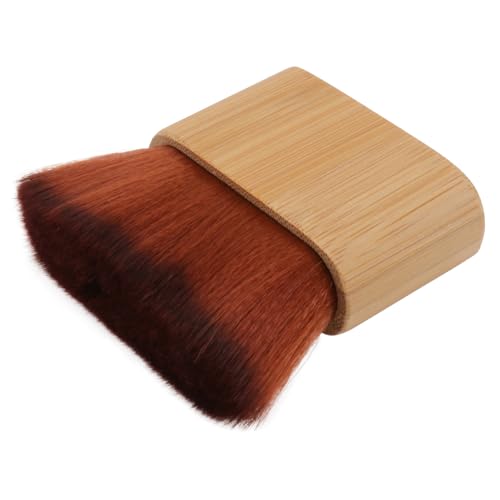 PACKOVE 1 Pieza Cepillo De Pelo Hilas Limpieza Cepillo De Peluqueria Cepillo Para El Cabello Con Mango De Madera Brocha De Maquillaje Cepillo Cosmético Marrón Lana De Fibra