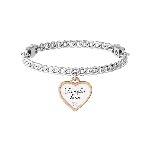 Bracciale a catena con ciondolo e frase 