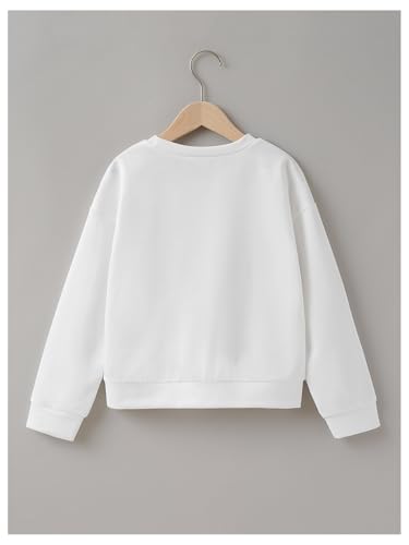 Girl's Cute Graphic Crewneck Sweatshirts Long Sleeve Bowknot Print Pullover Tops2