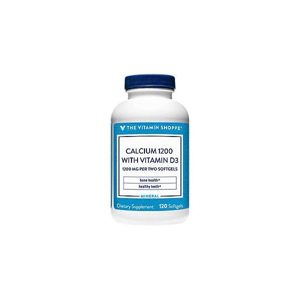 Calcium (Carbonate) 1200mg – Mineral Essential for Healthy Bones & Teeth, 100% Daily Value – Added 400IU Vitamin D to Aid in Absorption (120 Softgels) by The Vitamin Shoppe