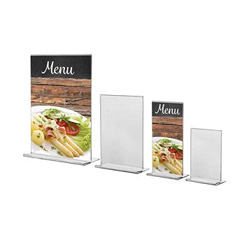 MISUE PACK 5 Uds. Soporte T invertida de Sobremesa Recto de PET | DIN A4 Vertical | Transparente