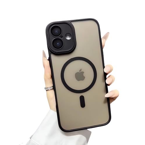 XiJiefa Custodia Magnetica per iPhone 16 Plus: Protezione per Lentie TPU soft shell shockproof and drop-proof design， protettiva per cellulare iPhone 16 Plus (nera)