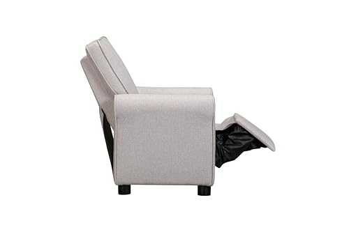 Image of Olive & Opie Jordan Kids /Toddler Push Back Recliner Chair, Lounge Sofa for Boys & Girls Ages 3 and Up, Soft Upholstery, Greige