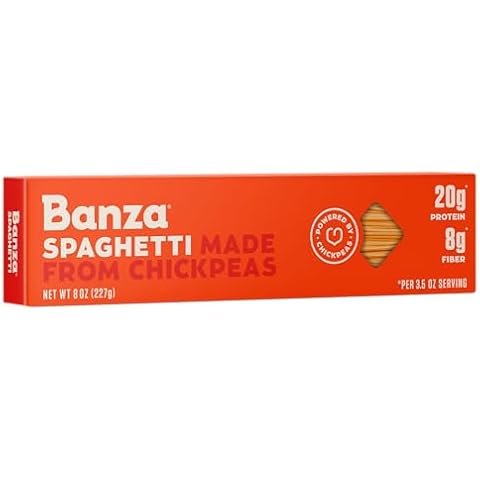 Banza Spaghetti Pasta from Chickpeas - Gluten Free, High Protein, and Lower Carb Protein Spaghetti Chickpea Pasta - 8oz Cover