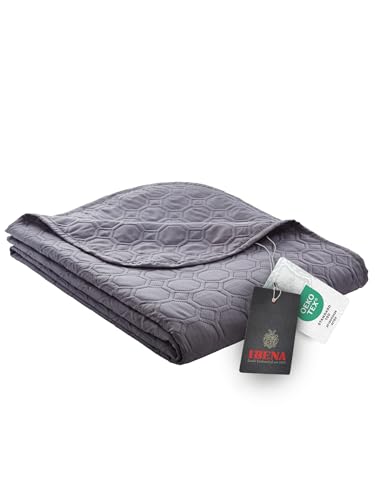 IBENA Nancy Tagesdecke 140 x 210 cm – Wohndecke Anthrazit, leichte Bettüberwurf mit Steppmuster