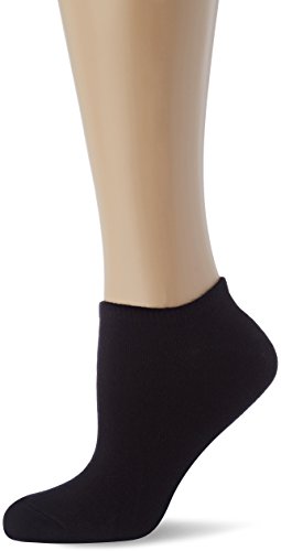 Nur Die 2er Pack Sneaker Socken Baumwolle atmungsaktiv Sneakersocken Damen, schwarz, 35-38