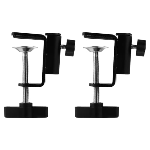 TIDTALEO 2個 属底座付きマイクスタンドホルダー クランプ式デスクマウントブラケット 耐久性のある転ハンドル付き 固定用マイクアーム対応