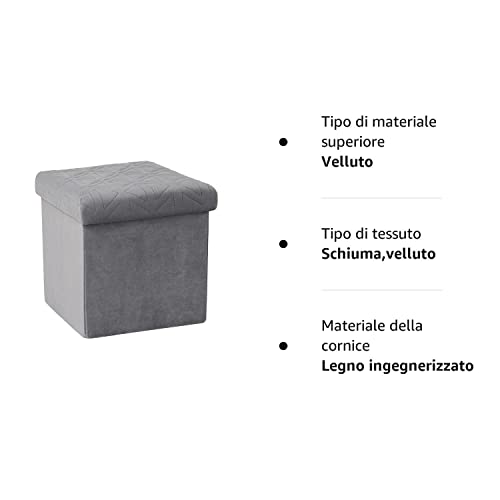 Bonlife Grigio Cassapanca Contenitore Bambini Pouf...