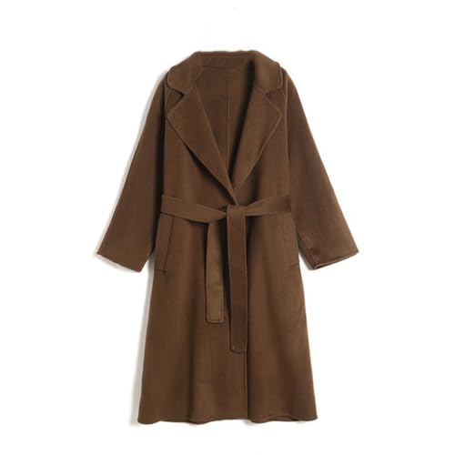 Manteau en tweed pour femmes manteau d'automne mi-long chaud coupe ample hiver
