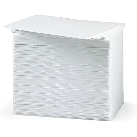 100 x Premium Quality PVC Plastic ID White Blank Cards, for Zebra ID Card Printers, Printable, 30 mil, 760 micron, CR80 (Credit card size), for Zebra 104523-111, 0.76mm, service card EC and bank card Cover