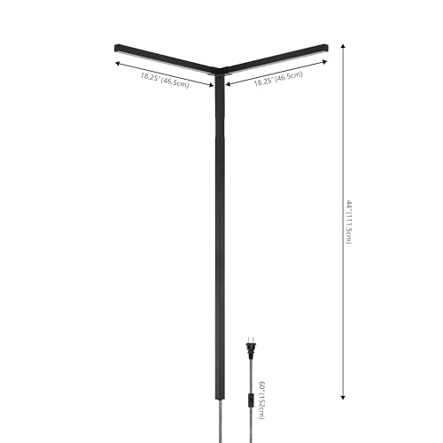 Image of JONATHAN Y 18.25 inch Black 2-Light Metal Integrated LED Sconce, Modern Minimalist Plug-in Wall Lamp for Ceiling Corner, App and Remote Control, Dimmable, ETL Listed JYL9552A