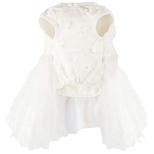 Dogs Princess Dresses With Bowknot Tutu Skit For Small Medium Dog Cat Pet Outfit Clothes For Birthday Bridal Travel Party Costume (Pink, S) #TOP2