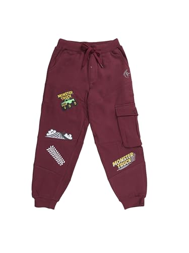 Image of KiddoPanti Boys Solid Fleece Cargo Track Pants | Cotton Poly Fleece Fabric | Ankle Length Jogger | 2 Cargo Pocket,1 Side Pocket | Elastic Waist & Drawcord | Jogger Track Pants