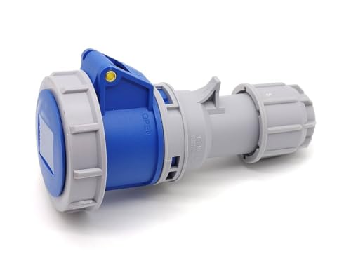 Conector industrial IEC60309 hembra 16A 3 pines azul miniatura 2