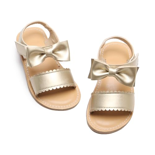 Image of Felix & Flora Toddler Girl Sandals - Little Girl Easter Dress Shoes Lightweight Open Toe Beach Holiday Flats