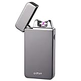 Plasma Lighter USB Rechargeable Windproof Lighter Electric Cigarette Lighter Dual X Arc Lighter (Classic Black)
