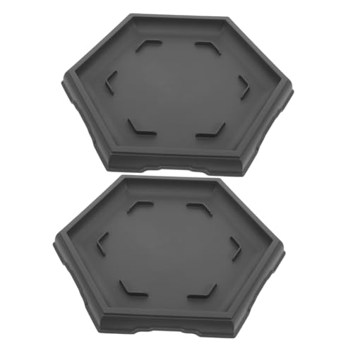 Homoyoyo 2 Piezas Bandeja Hexagonal para Plantas Maceta Bandeja de Drenaje Reutilizable para Interior y Exterior Plato Colector de Agua Resistente y Duradero para Bonsáis y Macetas