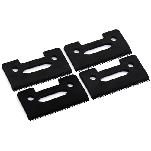 4 Pieces Professional 2-Hole Stagger Tooth Replacement Cutter Blade, Zirconia Ceramic Moving Blade Compatible with Wahl Professional 5 Star Series 8148 8504 1919 8591 Hair Clippers (Black)