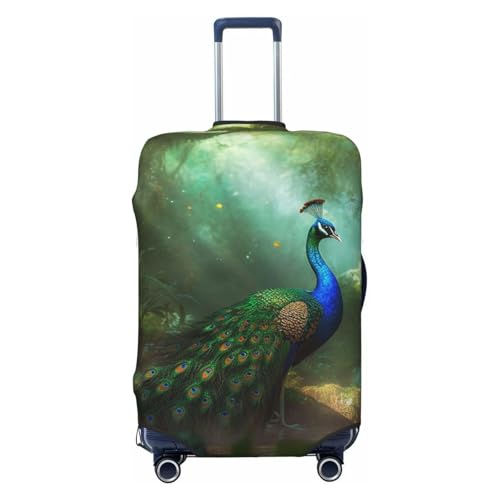 Travel Luggage Cover Peacock Suitcase Protector Elastic Washable Stretch Suitcase Protector Anti-Scratch Travel Suitcase Cover Fit 18-32 Inch Luggage