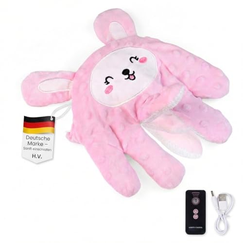 Lapin rose 3 en 1 H.V. avec mouvement de tapotement doux