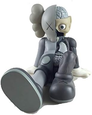 12 Inch Kaws BFF Sit Sitting Dissected Companion Original Fake Art Toys Action Figure Figurine Plush Doll Toy Model Statue Accessories Collection 3 Color Black Brown Grey Fancy Morden Gift (Gray)
