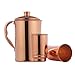 Copper Pitcher 50.72 oz with 2 Tumblers Set | Pure Copper Water Jug & Tumblers Set for Home & Wellness, Plain Finish Handcrafted for Daily Hydration & Natural Living