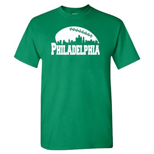 Xtreme Apparrel Football Skyline Men's T-Shirt for Philadelphia Fans (Kelly Green, XL)