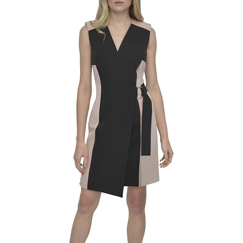 Robe cache-cœur DKNY sans manches encolure croisée élégante