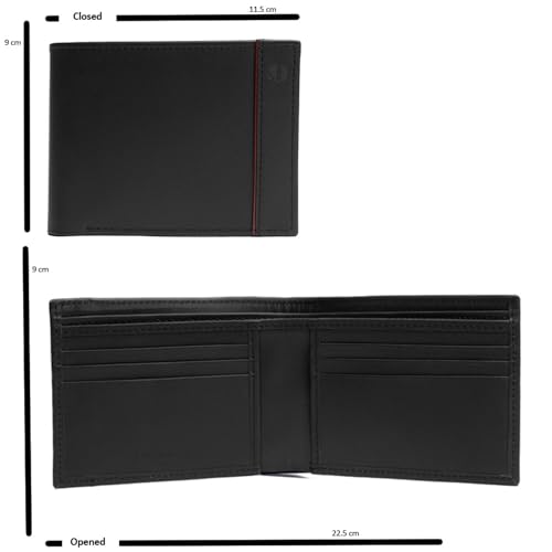 Jafferjee & Co. Luxury Giftset For Men - Premium Leather Wallets For Men With Keyring - Slim Bifold Extra Capacity Leather Wallet - Card Holder Wallet Keyfob Giftse (Black)4