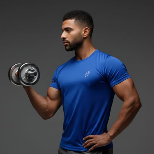 Image of Round Neck Moisture Absorbing Performance Half Sleeve Slim Fit T-Shirt for Men | Quick Dry Technology | Light Weight & Breathable Fabric | Ideal for Indoor & Outdoor Physical Activity