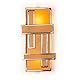 APLIQUE 27X11X52 ACRILICO AMBAR/METAL PLATEADO