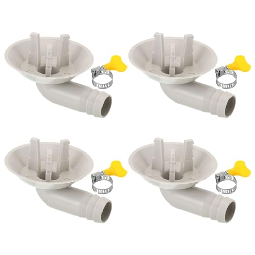 PATIKIL Conector de Manguera de Desagüe para Aire Acondicionado de 25mm, 4 Piezas Conector Universal de Salida de Drenaje con Abrazadera para Unidad de Aire Acondicionado, Estilo Blanco 4