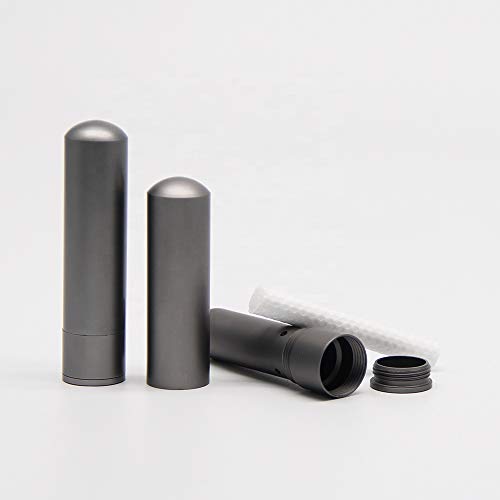 3 Essential Oil Aromatherapy Inhalers with Cotton Wicks – Space Gray – Empty Reusable Nasal Inhaler Tubes Made of Medical-Grade Aluminum – Travel Friendly Personal Diffusers for Stress Anxiety Relief - Image 5