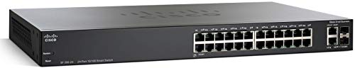Cisco SF200-24FP-EU - Switch de Red (24 x RJ-45, 10/100 Mbit/s, 10/100/1000 Base-T), Negro (Reacondicionado)