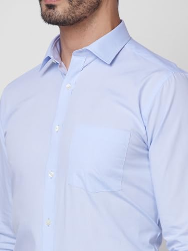 Image of Park Avenue Men Slim Fit Fil-A-Fil Pattern Pure Cotton Semi Cutaway Collar Full Sleeve Formal Shirt